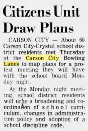 Carson City Lanes - April 1969 (newer photo)